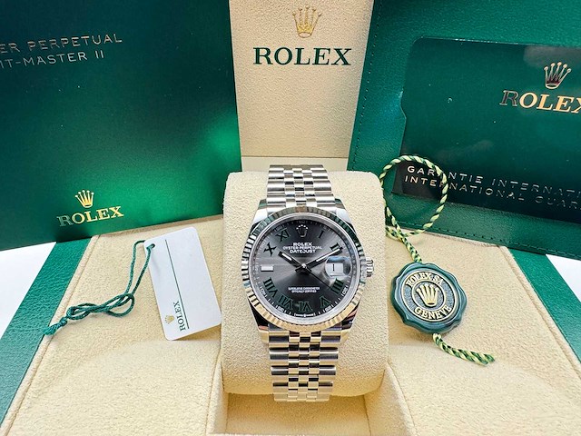 Rolex datejust 36 126234 | wimbledon dial | jubilee | 2026 | unworn - afbeelding 3 van  9