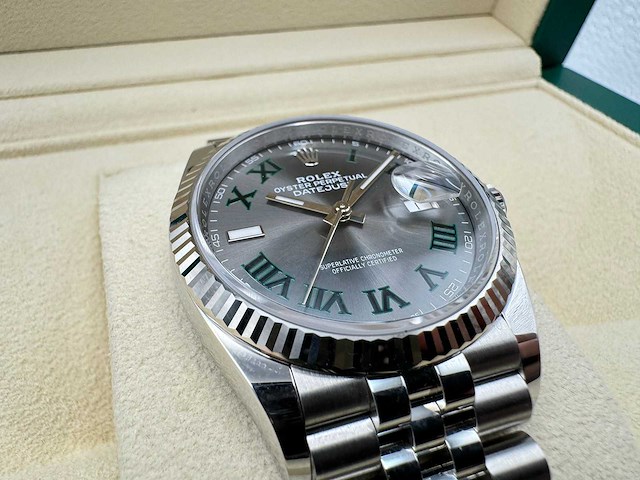 Rolex datejust 36 126234 | wimbledon dial | jubilee | 2026 | unworn - afbeelding 8 van  9