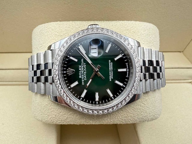 Rolex datejust 36 126284rbr | ombre green dial | jubilee | unworn | 2026 - afbeelding 7 van  12