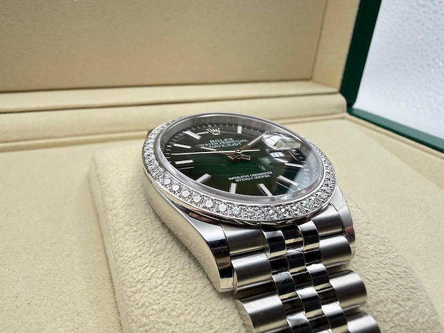 Rolex datejust 36 126284rbr | ombre green dial | jubilee | unworn | 2026 - afbeelding 10 van  12