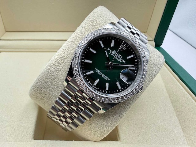 Rolex datejust 36 126284rbr | ombre green dial | jubilee | unworn | 2026 - afbeelding 6 van  12