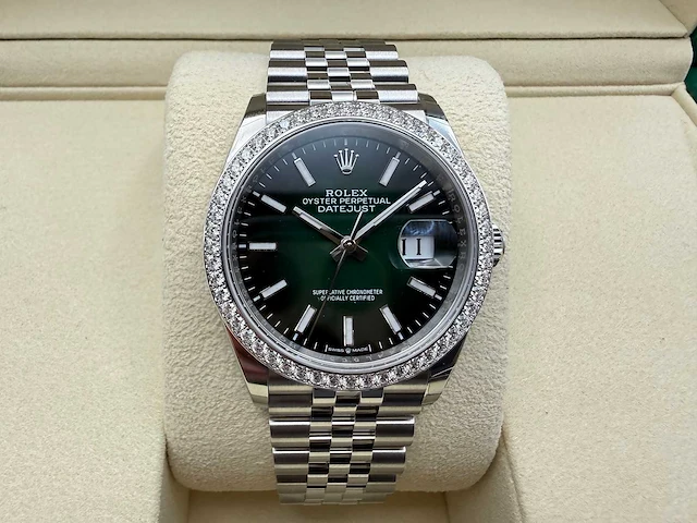 Rolex datejust 36 126284rbr | ombre green dial | jubilee | unworn | 2026 - afbeelding 1 van  12
