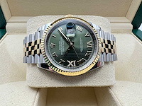 Rolex datejust 36 | olive with diamonds on 6&9 | 2025 - afbeelding 5 van  10