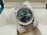 Rolex datejust 36 | olive with diamonds on 6&9 | 2026 | 126233 - afbeelding 3 van  10