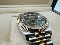 Rolex datejust 36 | olive with diamonds on 6&9 | 2026 | 126233 - afbeelding 8 van  10