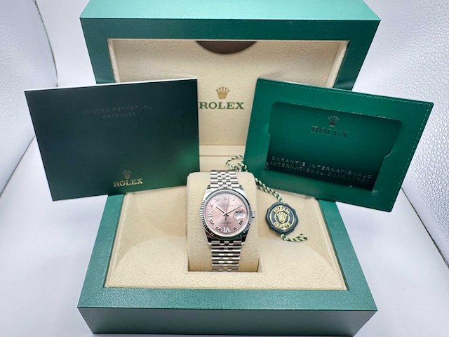Rolex datejust 36 | pink dial with diamonds | 126234 | 2025 - afbeelding 4 van  12
