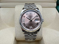 Rolex datejust 36 | pink dial with diamonds | 126234 | 2026 | unworn - afbeelding 1 van  12