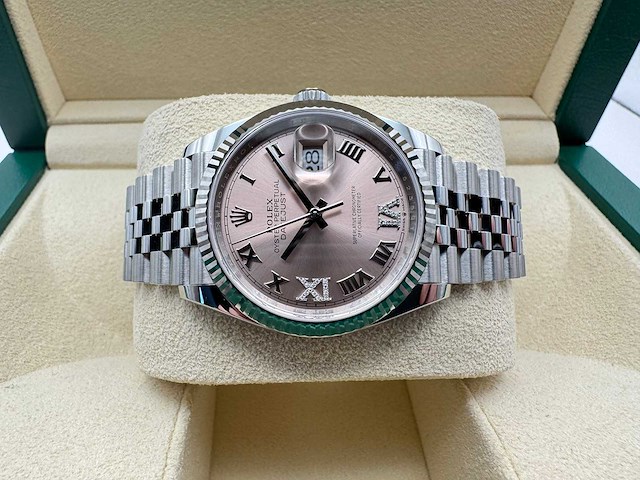 Rolex datejust 36 | pink dial with diamonds | 126234 | 2026 | unworn - afbeelding 7 van  12