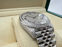 Rolex datejust 41 | 126300 | arabic | full "iced" out with natural diamonds | jubilee - afbeelding 10 van  12