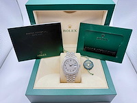 Rolex datejust 41 | 126300 | arabic | full "iced" out with natural diamonds | jubilee - afbeelding 4 van  12