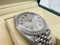 Rolex datejust 41 | 126300 | arabic | full "iced" out with natural diamonds | jubilee - afbeelding 11 van  12
