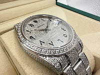 Rolex datejust 41 | 126300 | arabic | full "iced" out with natural diamonds - afbeelding 8 van  12