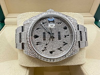 Rolex datejust 41 | 126300 | arabic | full "iced" out with natural diamonds - afbeelding 10 van  12