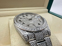 Rolex datejust 41 | 126300 | arabic | full "iced" out with natural diamonds - afbeelding 6 van  12