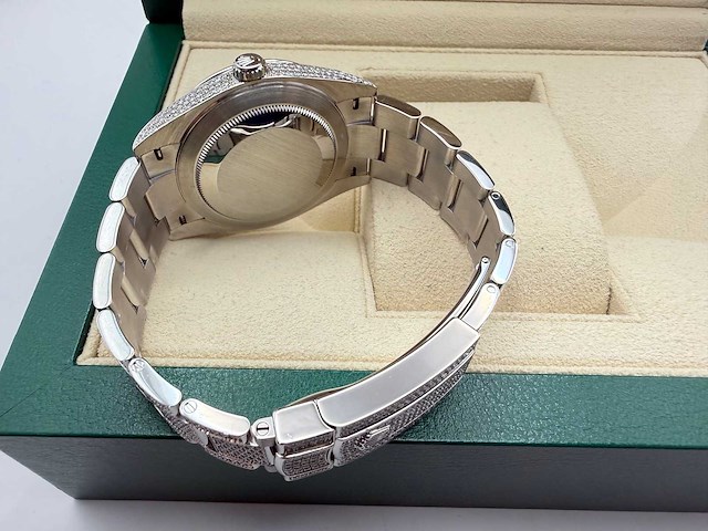 Rolex datejust 41 | 126300 | arabic | full "iced" out with natural diamonds - afbeelding 2 van  7