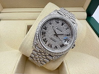 Rolex datejust 41 | 126300 | full "iced" out with natural diamonds | jubilee - afbeelding 6 van  12