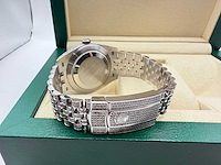 Rolex datejust 41 | 126300 | full "iced" out with natural diamonds | jubilee - afbeelding 12 van  12