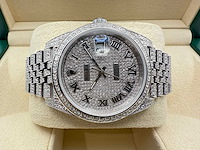 Rolex datejust 41 | 126300 | full "iced" out with natural diamonds | jubilee - afbeelding 7 van  12