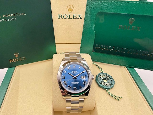 Rolex datejust 41 126300 | oyster | azzuro | full set - afbeelding 11 van  12
