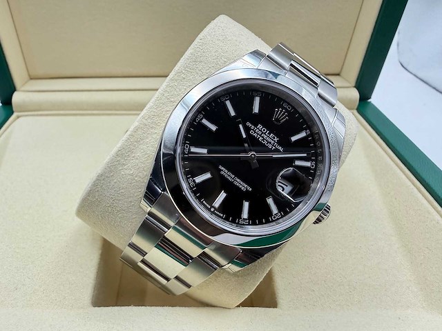 Rolex datejust 41 | 126300 | oyster | black dial | unworn - afbeelding 4 van  12