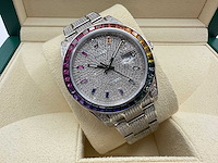 Rolex datejust 41 | 126300 | oyster | full "iced" out with natural diamonds | rainbow stick dial - afbeelding 11 van  12