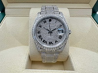 Rolex datejust 41 | 126300 | roman | full "iced" out with natural diamonds | 2023 - afbeelding 13 van  13