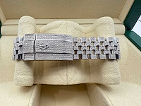 Rolex datejust 41 | 126300 | roman | full "iced" out with natural diamonds | jubilee - afbeelding 7 van  10