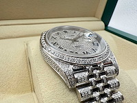 Rolex datejust 41 | 126300 | roman | full "iced" out with natural diamonds | jubilee - afbeelding 8 van  10