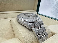 Rolex datejust 41 | 126300 | roman | full "iced" out with natural diamonds - afbeelding 11 van  13