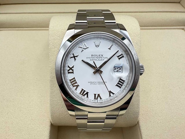 Rolex datejust 41 126300 | white roman dial | unworn | 2026 - afbeelding 1 van  12