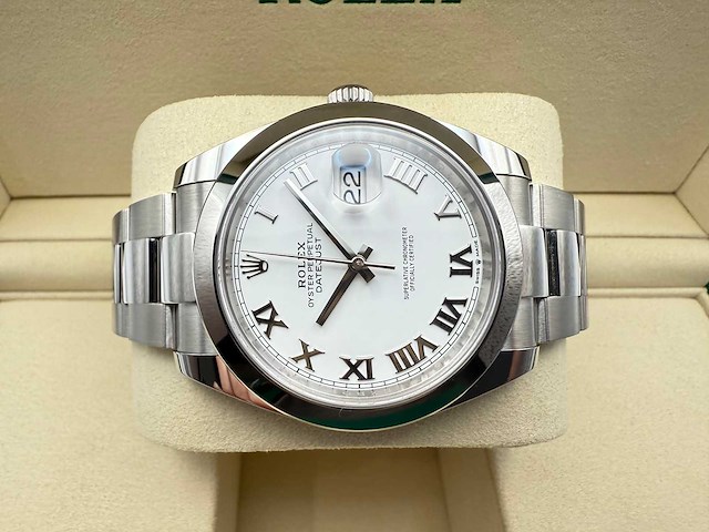 Rolex datejust 41 126300 | white roman dial | unworn | 2026 - afbeelding 7 van  12