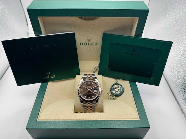 Rolex datejust 41 | 126331 | choco diamonds | 2026 | unworn - afbeelding 12 van  12