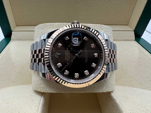 Rolex datejust 41 | 126331 | choco diamonds | 2026 | unworn - afbeelding 3 van  12
