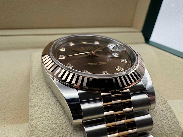 Rolex datejust 41 | 126331 | choco diamonds | 2026 | unworn - afbeelding 10 van  12