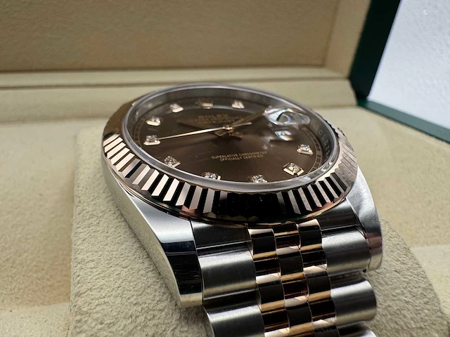 Rolex datejust 41 | 126331 | choco diamonds | 2026 | unworn - afbeelding 11 van  12