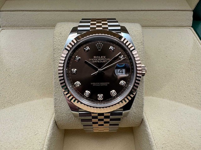 Rolex datejust 41 | 126331 | choco diamonds | jubilee | unworn - afbeelding 5 van  12