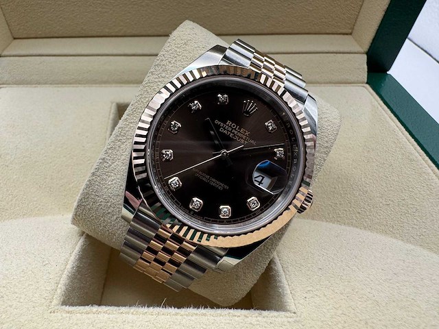 Rolex datejust 41 | 126331 | choco diamonds | jubilee | unworn - afbeelding 4 van  12