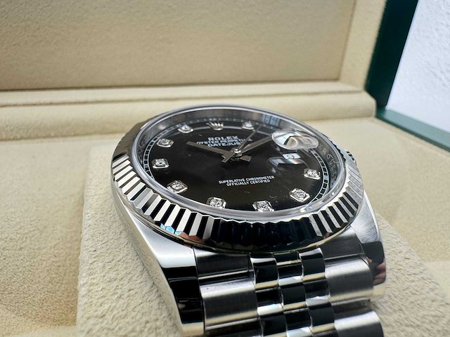 Rolex datejust 41 126334 | black diamond dot | jubilee | 2026 | unworn - afbeelding 10 van  12
