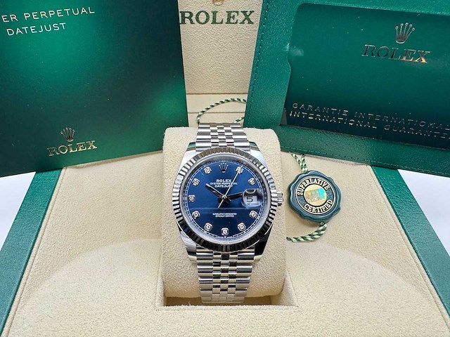 Rolex datejust 41 126334 | blue diamond dot dial | jubilee | unworn | 2026 - afbeelding 3 van  12