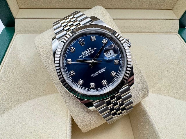 Rolex datejust 41 126334 | blue diamond dot dial | jubilee | unworn | 2026 - afbeelding 5 van  12