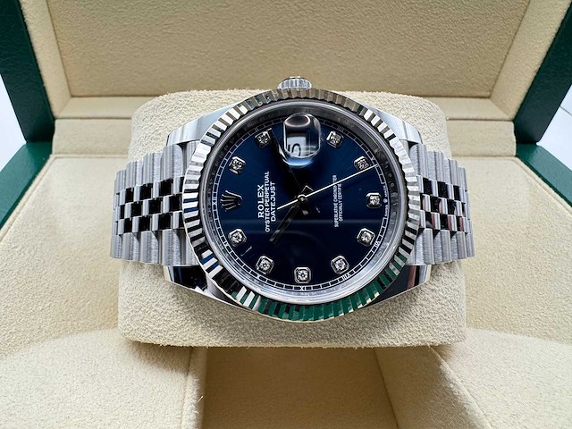 Rolex datejust 41 126334 | blue diamond dot dial | jubilee | unworn | 2026 - afbeelding 7 van  12