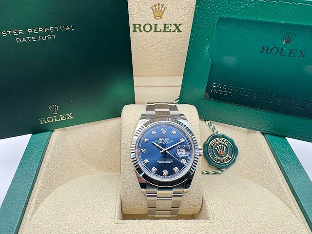 Rolex datejust 41 126334 | blue diamond dot | oyster | unworn | 2026 - afbeelding 3 van  12