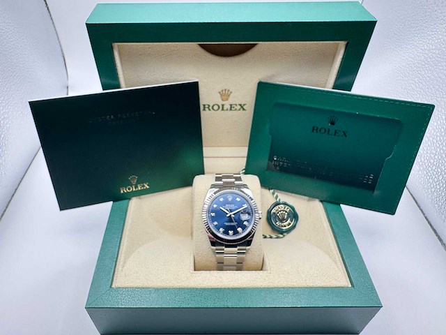 Rolex datejust 41 126334 | blue diamond dot | oyster | unworn | 2026 - afbeelding 4 van  12