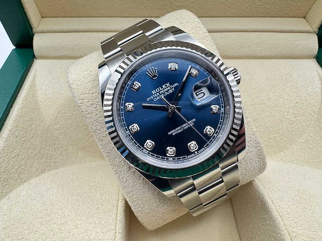 Rolex datejust 41 126334 | blue diamond dot | oyster | unworn | 2026 - afbeelding 5 van  12