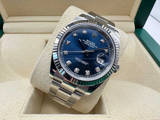 Rolex datejust 41 126334 | blue diamond dot | oyster | unworn | 2026 - afbeelding 6 van  12