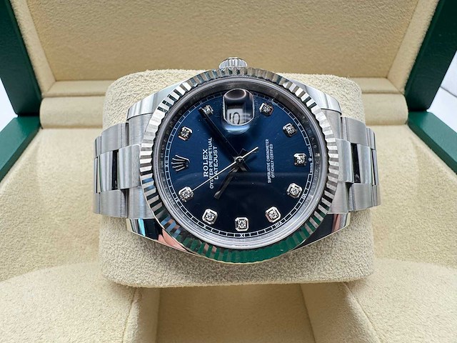 Rolex datejust 41 126334 | blue diamond dot | oyster | unworn | 2026 - afbeelding 7 van  12