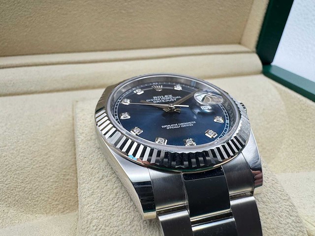 Rolex datejust 41 126334 | blue diamond dot | oyster | unworn | 2026 - afbeelding 10 van  12