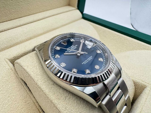 Rolex datejust 41 126334 | blue diamond dot | oyster | unworn | 2026 - afbeelding 11 van  12