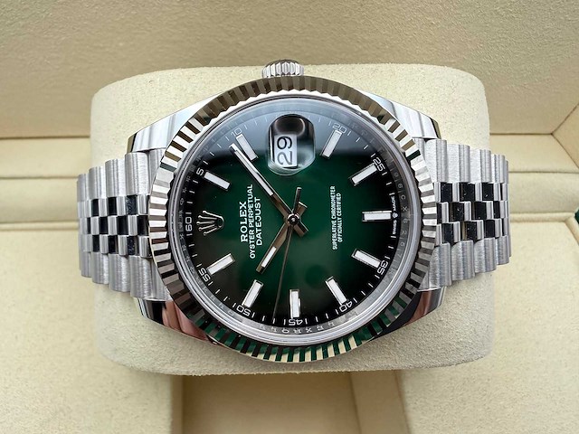 Rolex datejust 41 126334 | green ombre dial | jubilee | unworn | 2026 - afbeelding 7 van  12