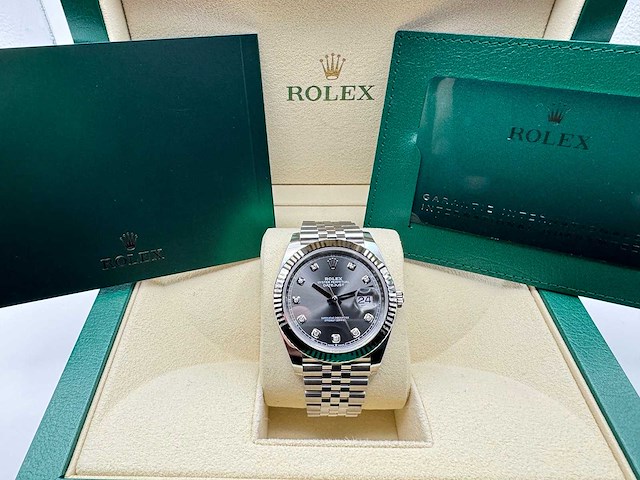 Rolex datejust 41 126334 | rhodium diamond dot dial | jubilee | unworn | 2026 - afbeelding 3 van  12